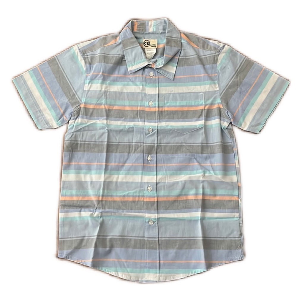 NWOT Copper Denim Multi Colored Button Down Shirt Short Sleeves